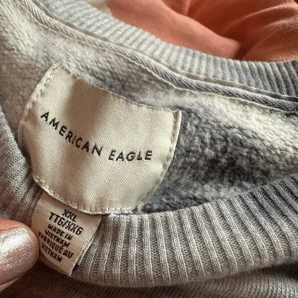 AE Women's Black and Gray Tie-Dye Top - Picture 2 of 2